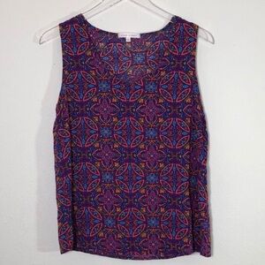 Colorful Flowy Sleeveless Blouse